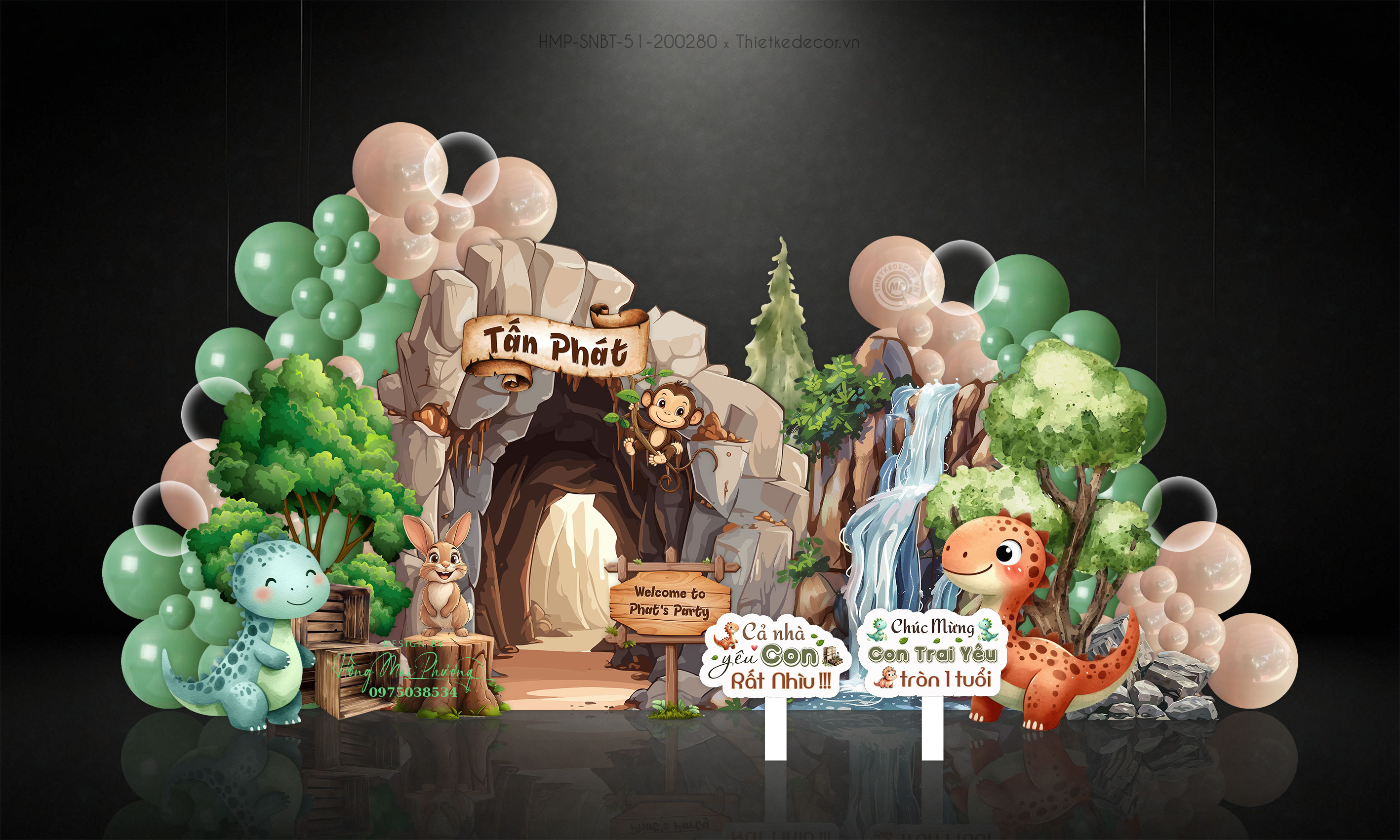 Tiệc sinh nhật bé trai chủ đề safari- sở thú- khủng long.